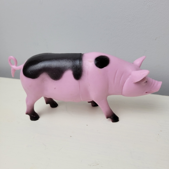 Vintage Farm Animals 1980s Grey and Brown Horse Cow Pig Play Figure Toys - Picture 3 of 15